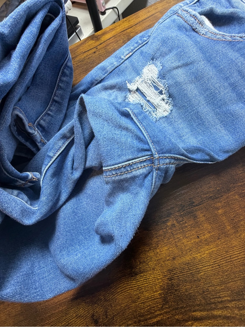 American Eagle Outfitters Women's Ripped Skinny Jeans - Blue - Size 12 - Fuzzies - Picture 7 of 8